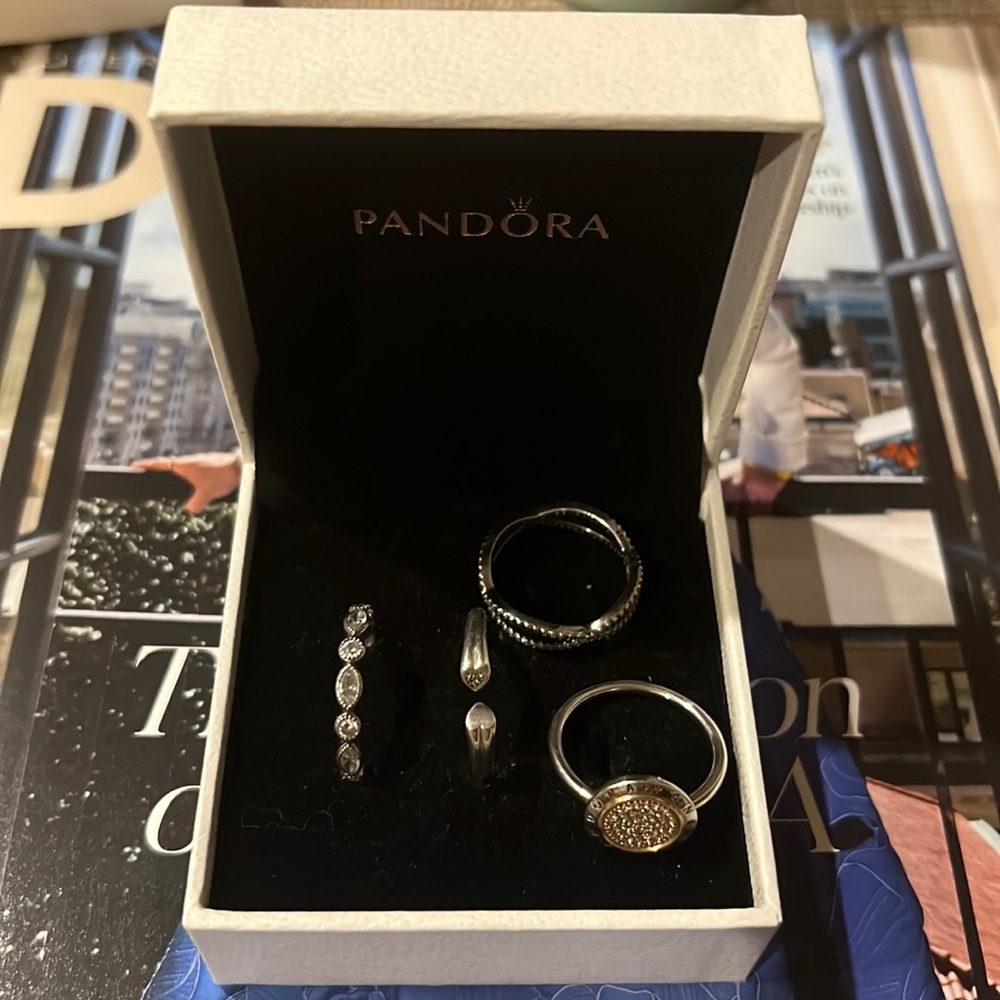 Pandora Rings Size 60 or 9 Sterling Silver All 4